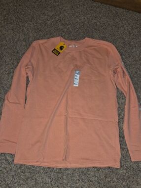 Carhartt Women's Long-Sleeve Crewneck Tee - Coral Peach